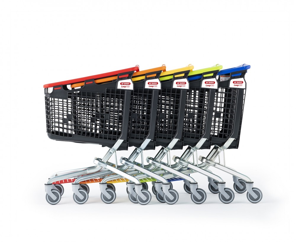 Winkelwagen LOOP Shop & Roll 160 liter blauw