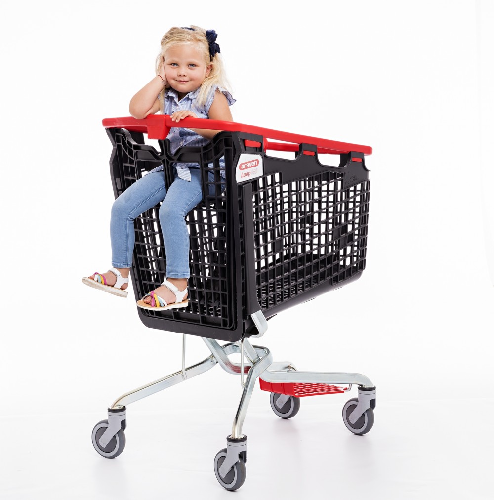 Winkelwagen LOOP Shop & Roll 160 liter zwart