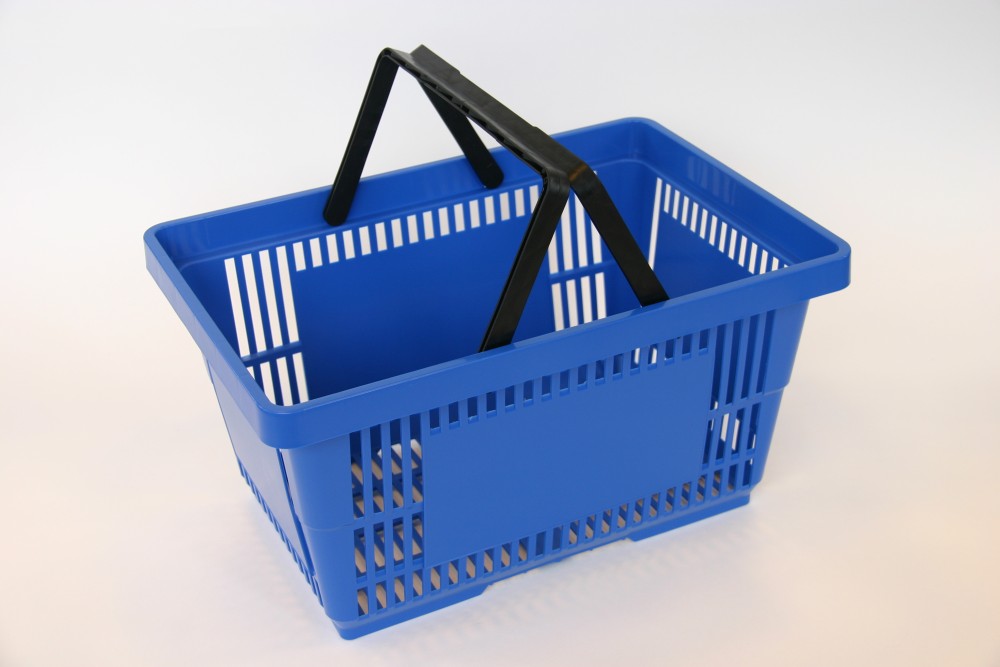 Winkelmand 28 liter blauw
