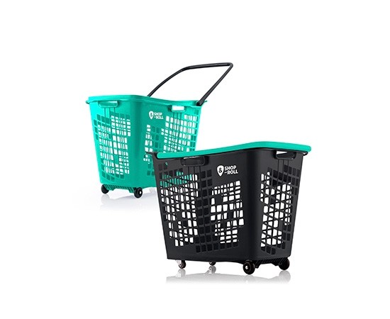 Shop & Roll winkelmand op wielen 55 liter grijs