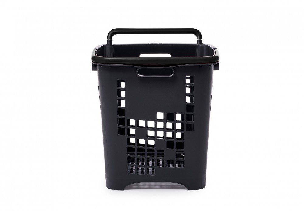 Shop & Roll winkelmand 45L GRIJS - grepen zwart