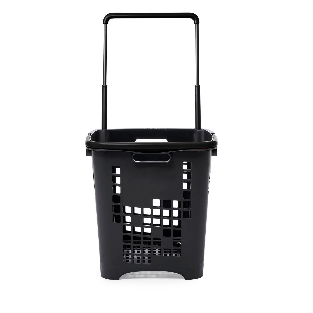 Shop & Roll winkelmand 45L GRIJS - grepen zwart