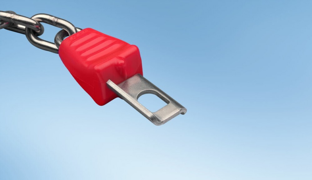 Muntslot Variloc Heavy inworp € 1,- incl. ketting 