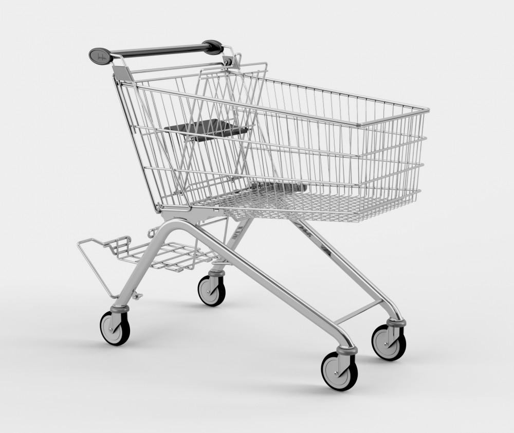 Metalen Winkelwagen AVANT 130 liter met krattenrek