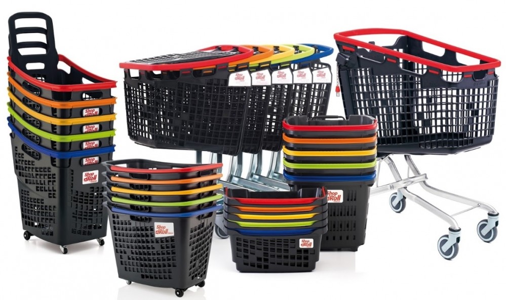 Winkelwagen LOOP Shop & Roll 160 liter zwart