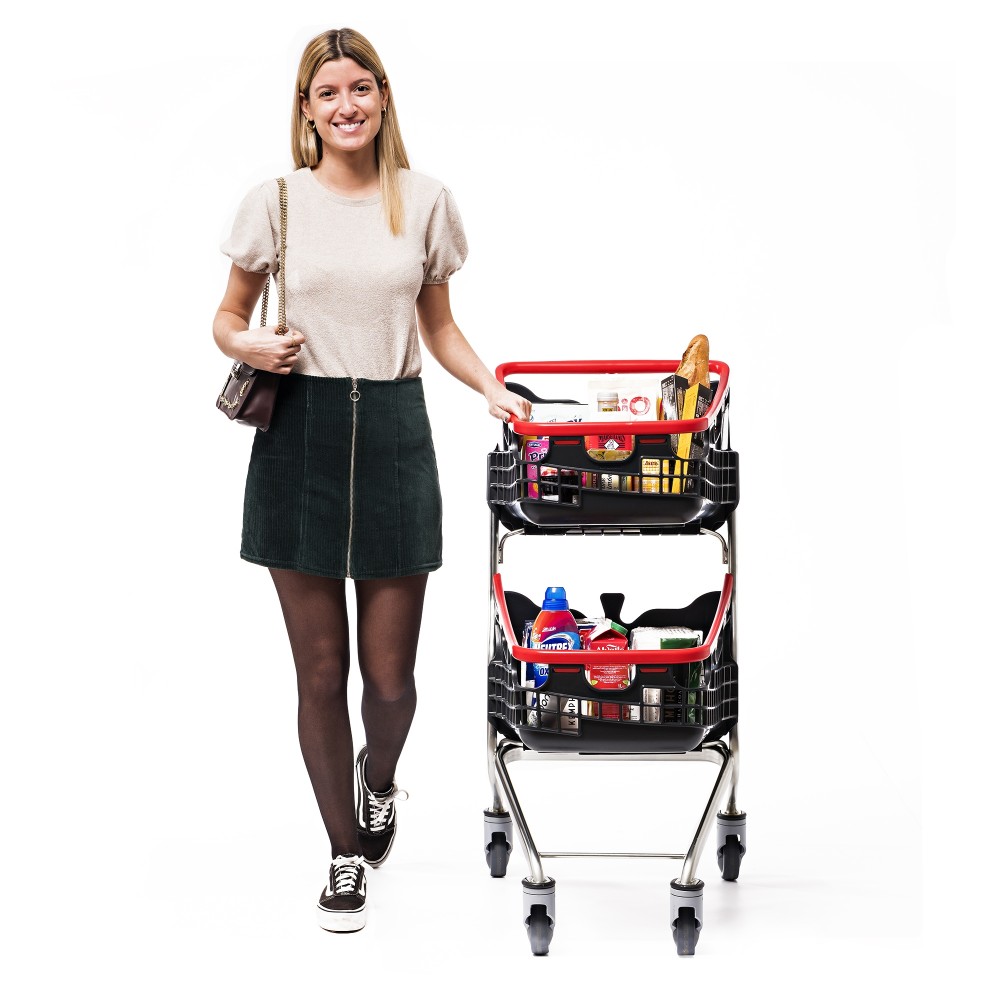 Winkelwagen LOOP Shop&Roll 70 liter - dubbele korf blauw