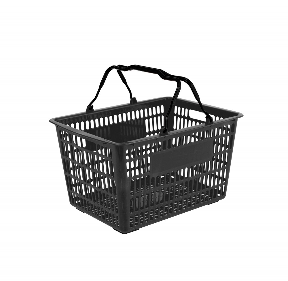 Winkelmand GERECYCLED 22 liter met zwarte grepen 