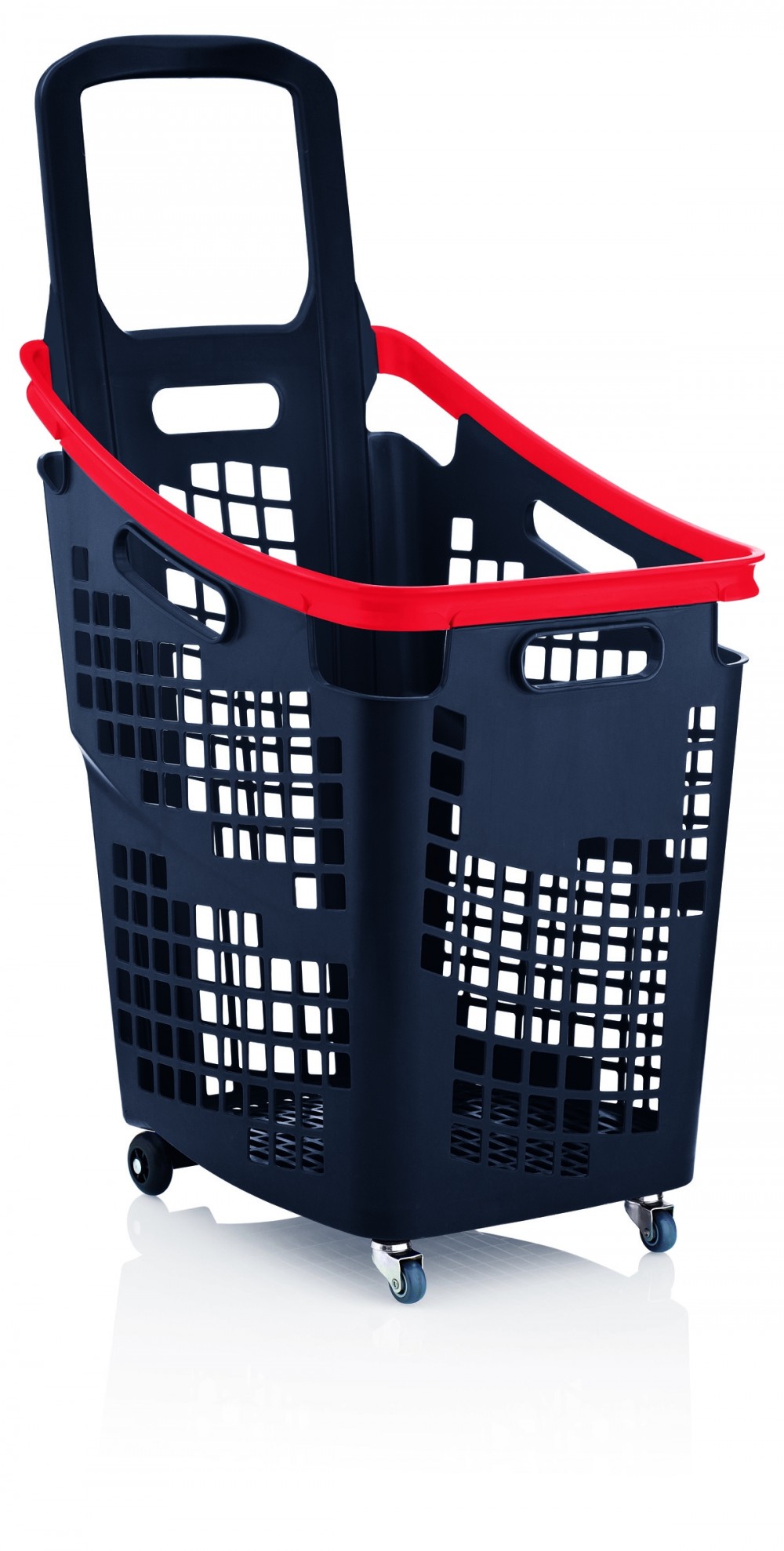 Shop & Roll winkelmand op wielen 65 liter grijs/rood  