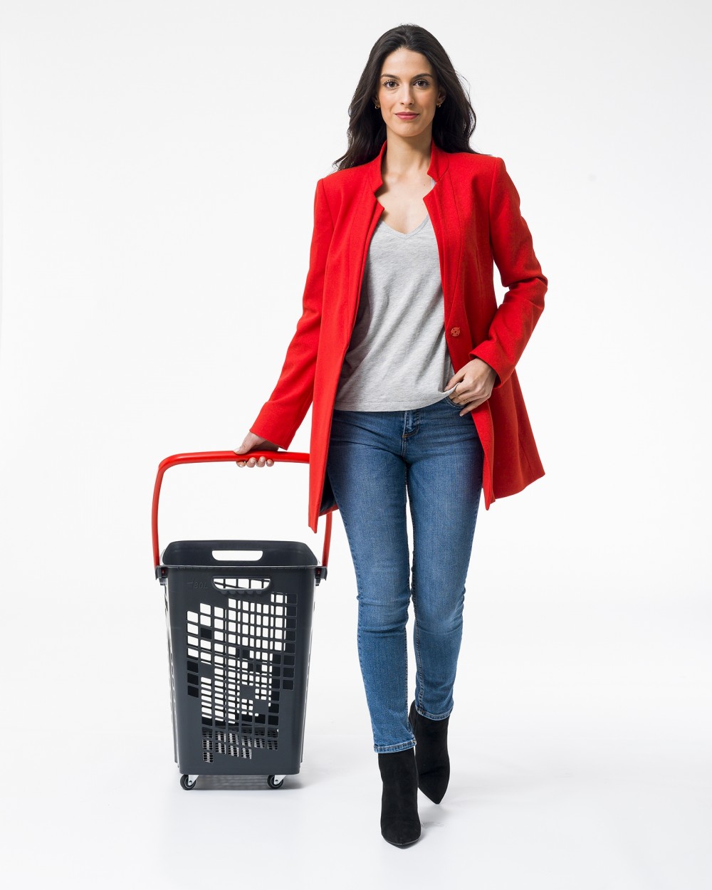 Shop & Roll winkelmand 80L GRIJS - greep grijs