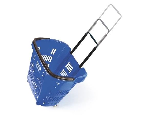 Shop & Roll winkelmand op wielen 34 liter blauw 