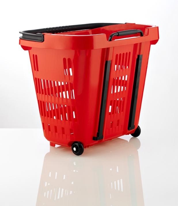 Shop & Roll winkelmand op wielen 34 liter rood 