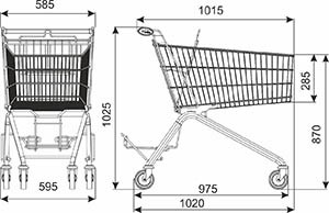 Metalen Winkelwagen AVANT 130 liter met krattenrek