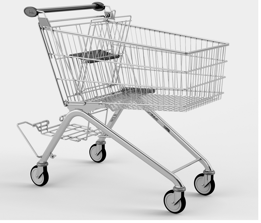 Metalen Winkelwagen AVANT 130 liter met krattenrek