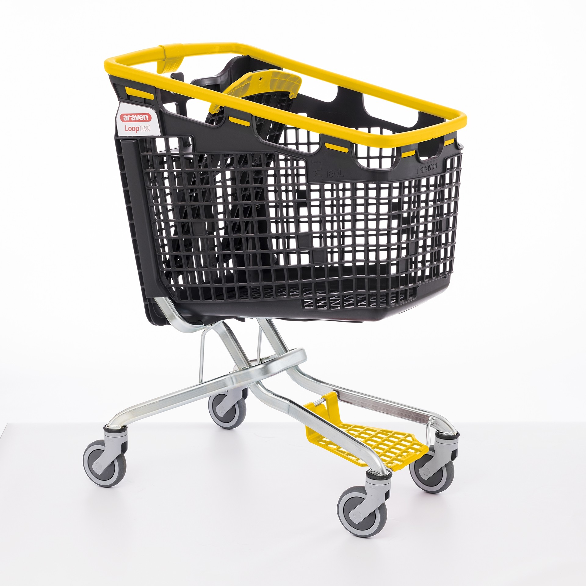 Winkelwagen LOOP Shop & Roll 160 liter geel