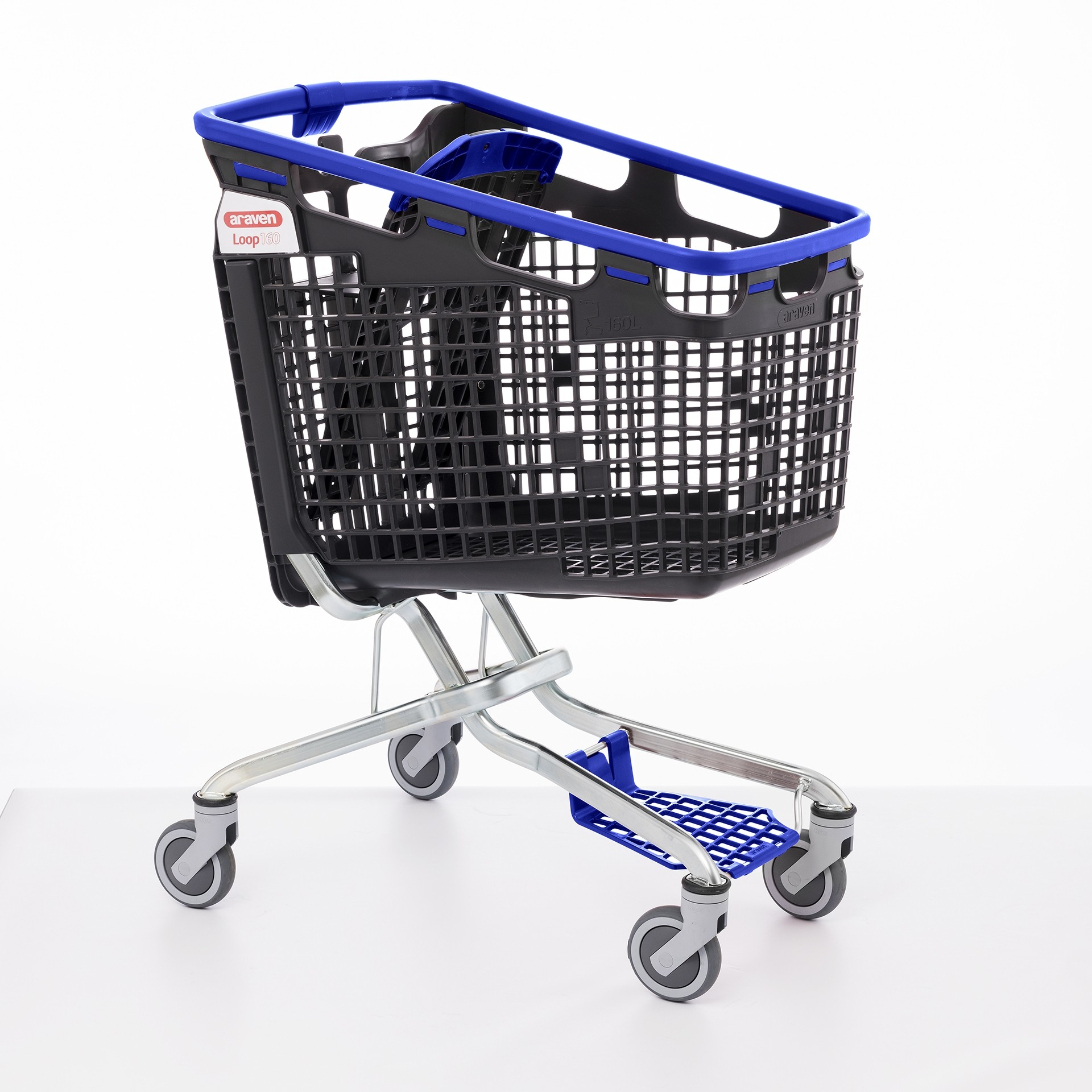 Winkelwagen LOOP Shop & Roll 160 liter blauw