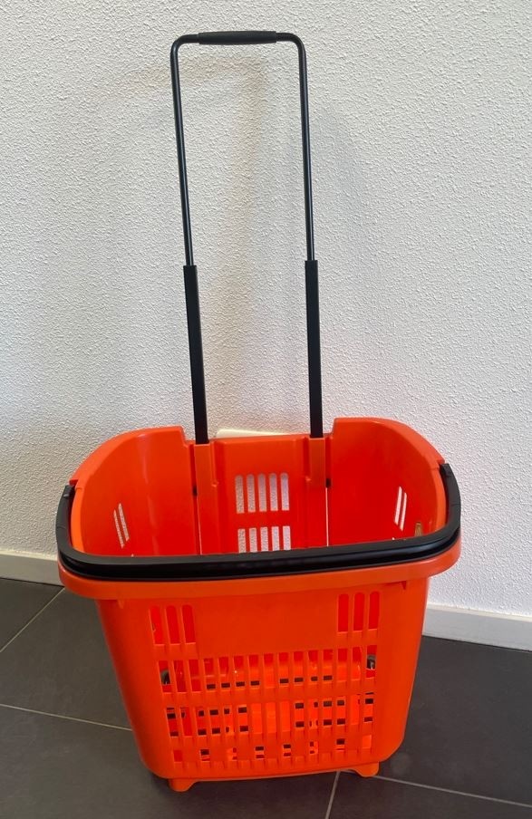 Shop & Roll winkelmand op wielen 34 liter oranje 