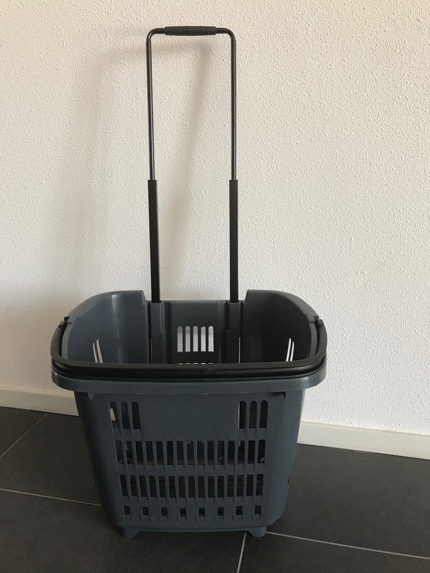 Shop & Roll winkelmand op wielen 34 liter grijs