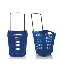 Shop & Roll winkelmand op wielen 52 liter blauw