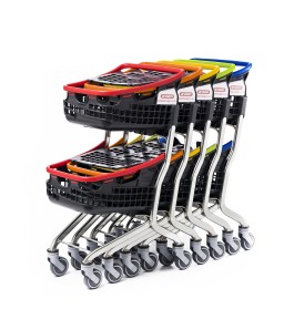 Winkelwagen LOOP Shop&Roll 70 liter - dubbele korf groen