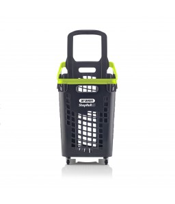 Shop & Roll winkelmand op wielen 65 liter grijs/groen