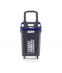 Shop & Roll winkelmand op wielen 65 liter grijs/blauw